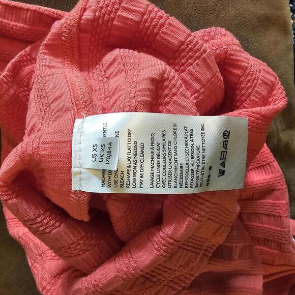 Free People Rust Ribbed Top with Lace-Up Detail - Picture 5 of 6